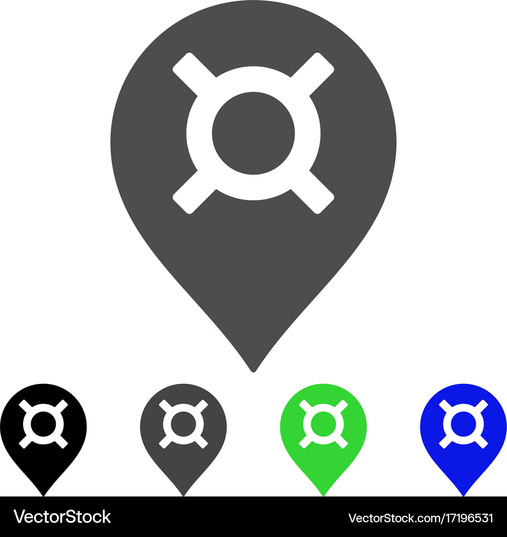 Currency map marker flat icon Royalty Free Vector Image