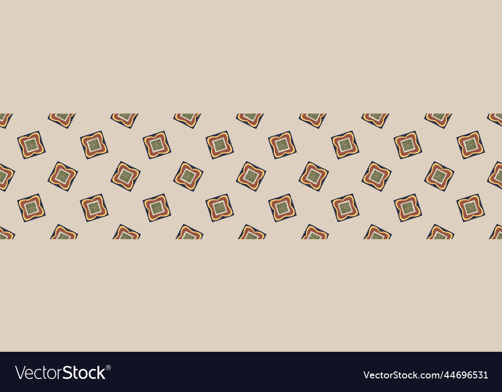 Hand drawn retro block print seamless border vector image Hand drawn retro block print seamless border