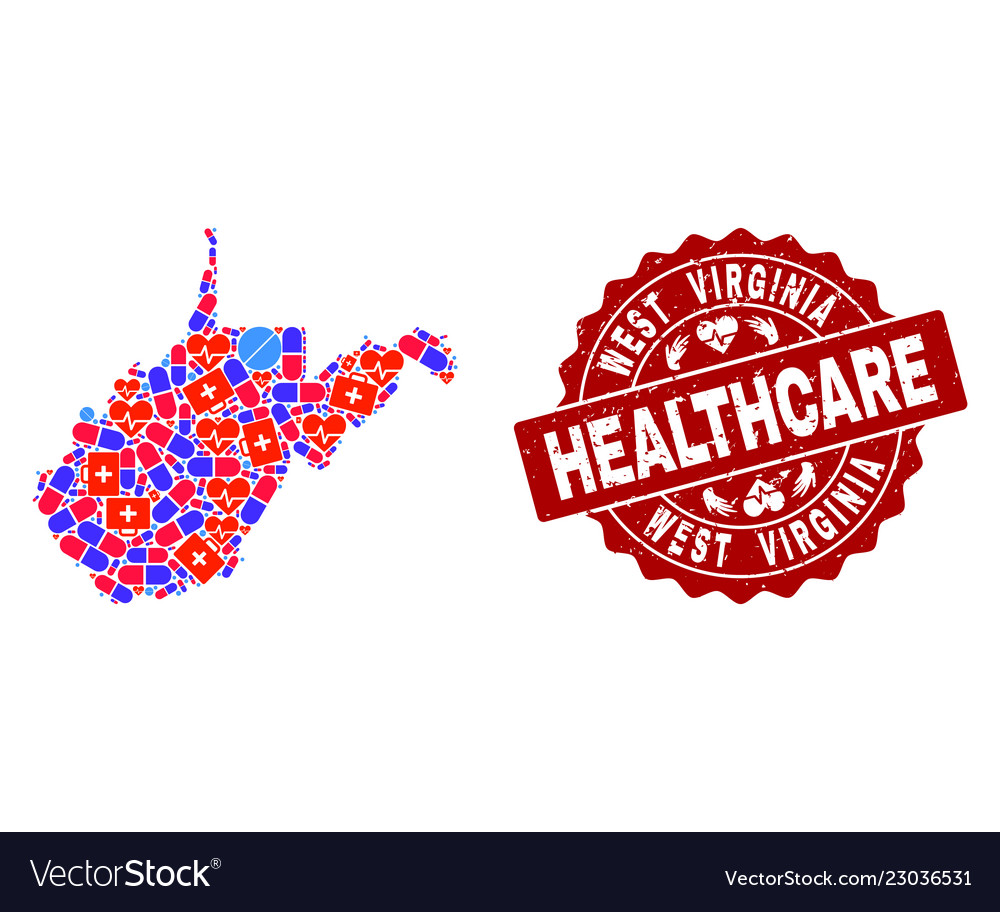 Healthcare composition of mosaic map west