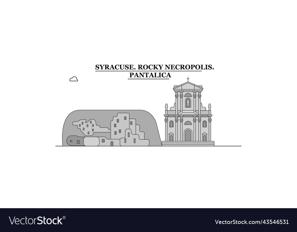 Italy syracuse city skyline isolated