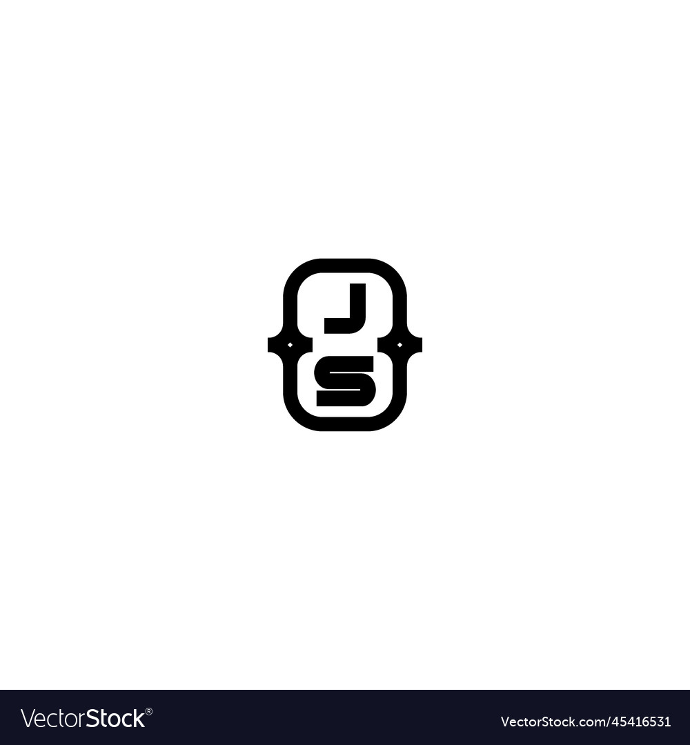 Js line bold concept logo initial vector image Js line bold concept logo initial