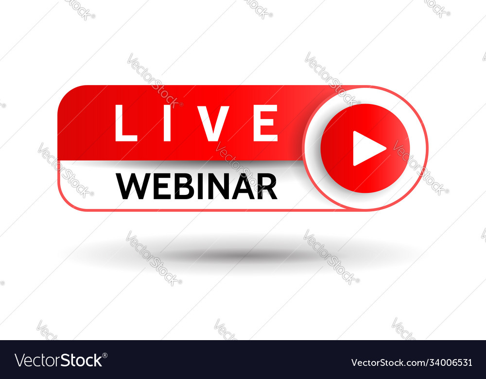 Live button play start interface design element vector image Live button play start interface design element