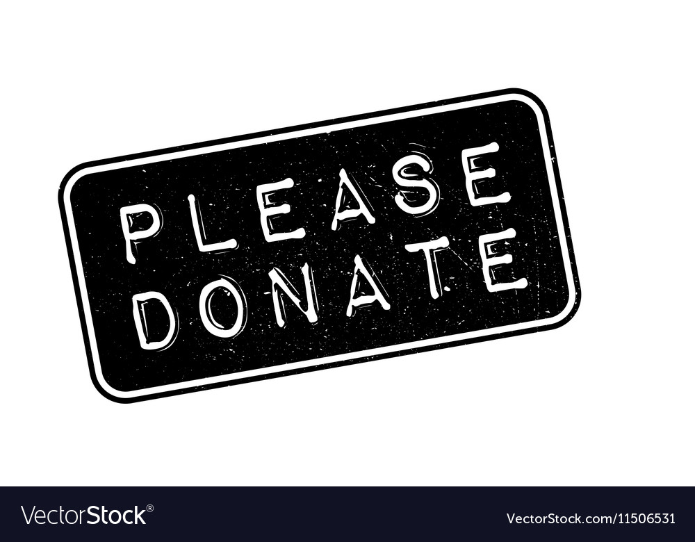 Please Donate Stamp Vector Illustration. Stock Vector