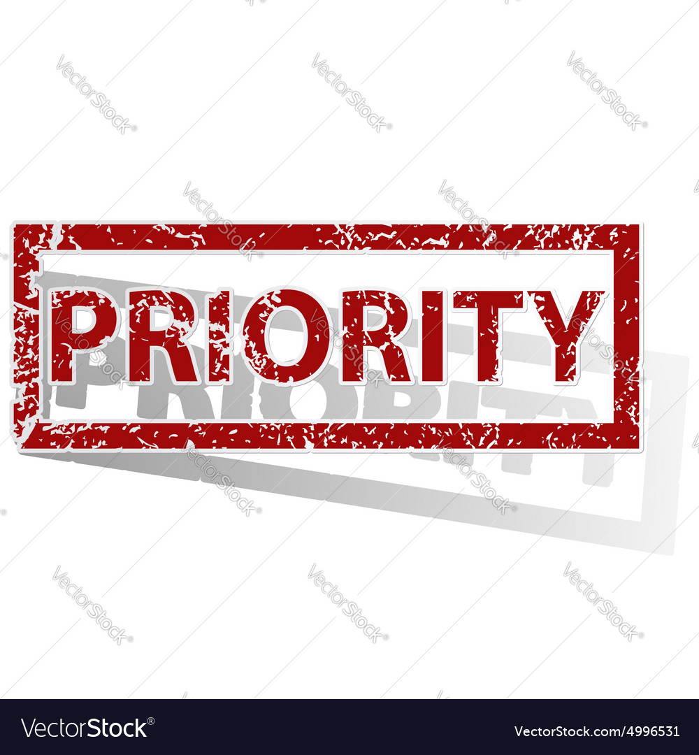 Priority outlined stamp.