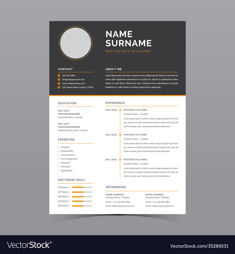 Professional resume template design