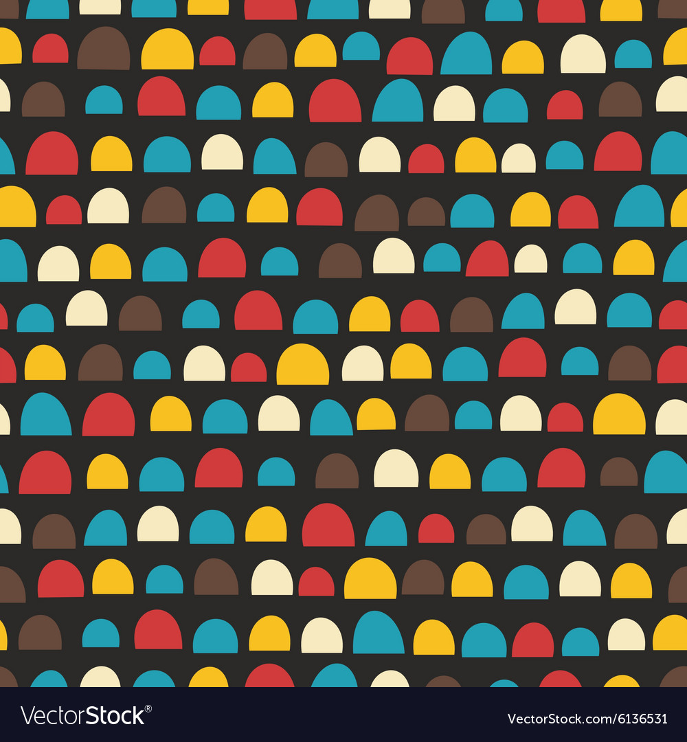 Retro seamless pattern with half of circles