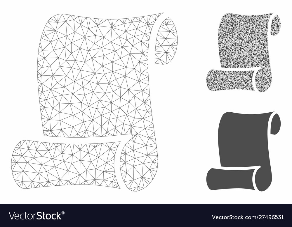 Script mesh carcass model and triangle vector image Script mesh carcass model and triangle