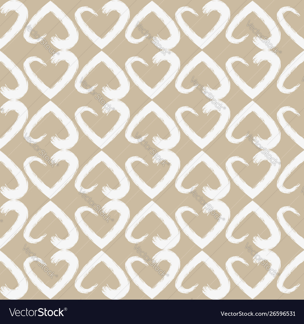 Seamless pattern chains white hearts