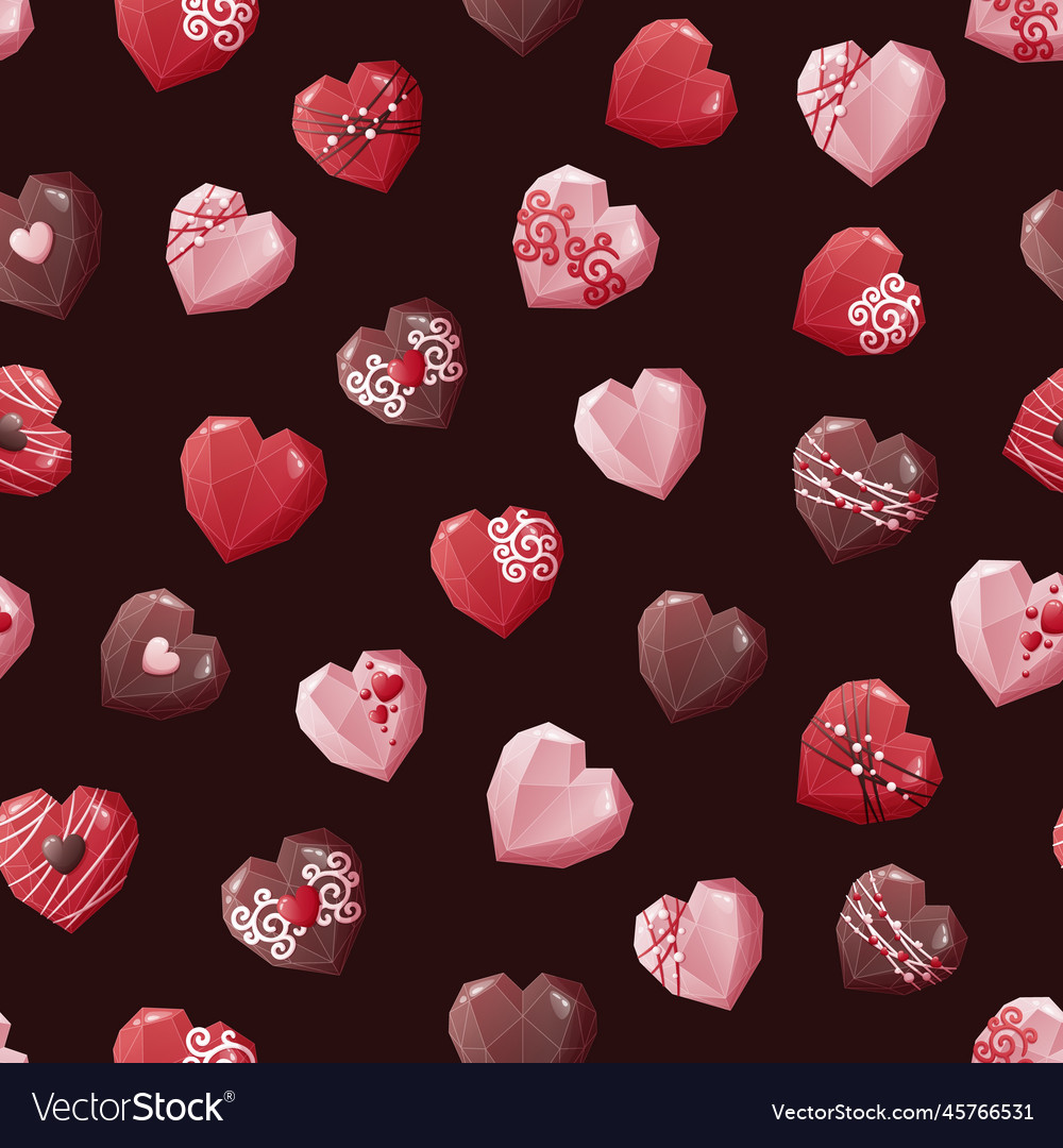 Seamless pattern with chocolates in the form