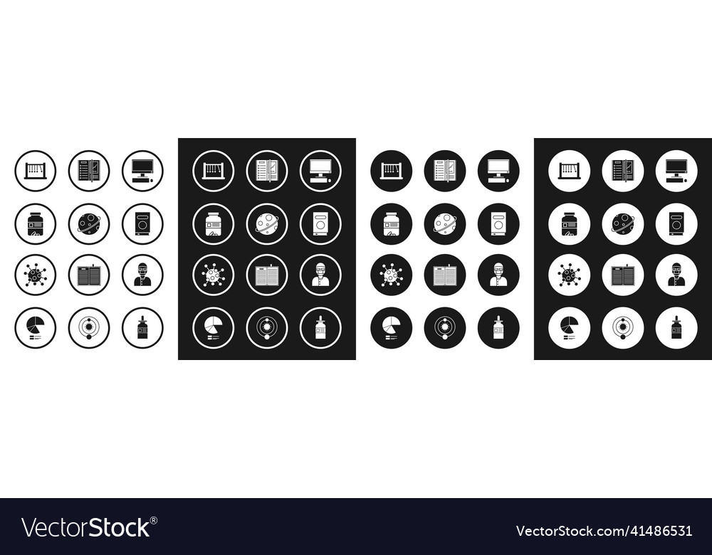 Set computer monitor with keyboard and mouse vector image Set computer monitor with keyboard and mouse
