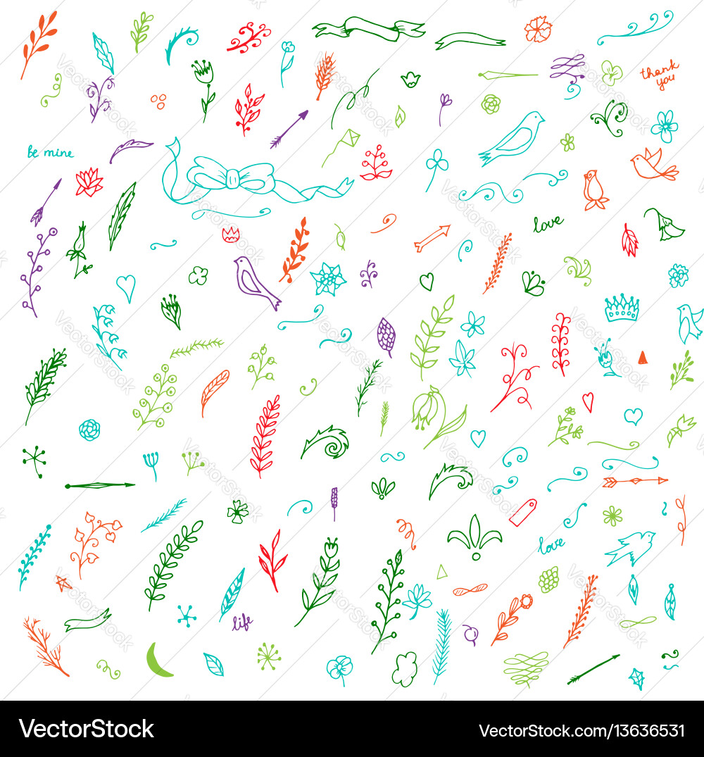 Set decorative elements Royalty Free Vector Image