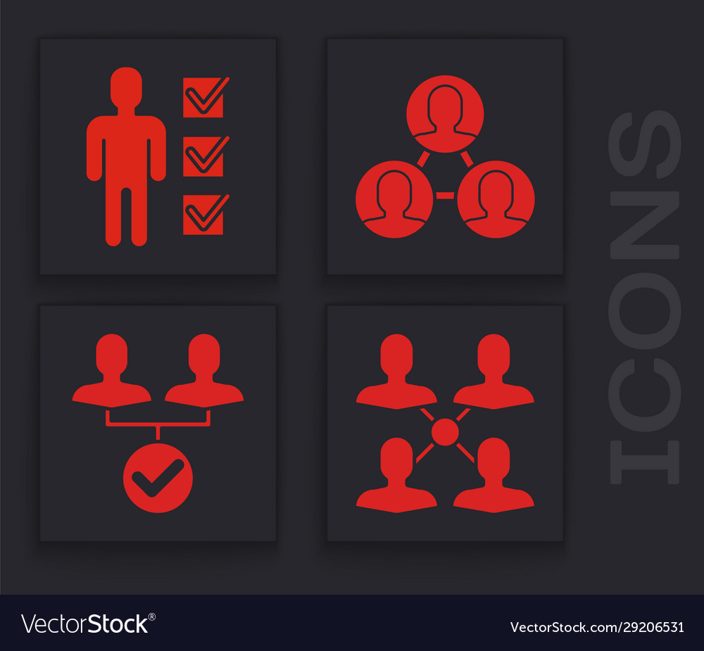 Set project team base user man in business vector image Set project team base user man in business