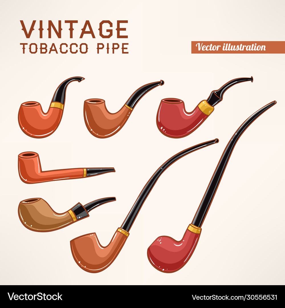Set smoking pipes Royalty Free Vector Image - VectorStock