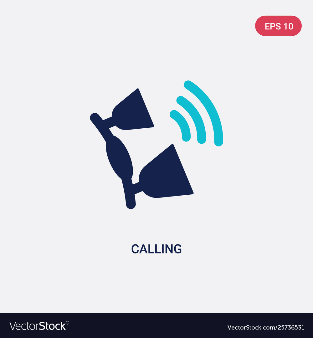 Two color calling icon from customer service Vector Image Two color calling icon from customer service