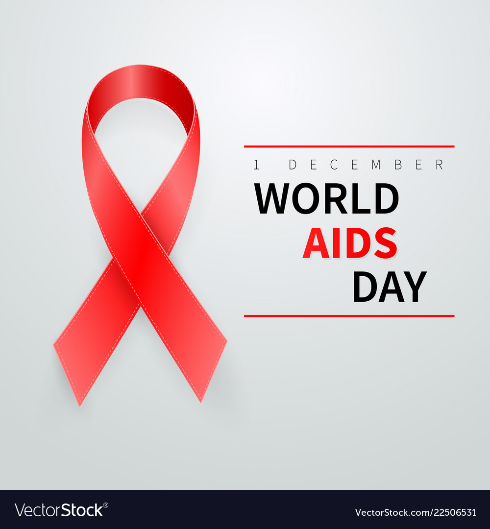 World aids day symbol 1 december realistic red Vector Image