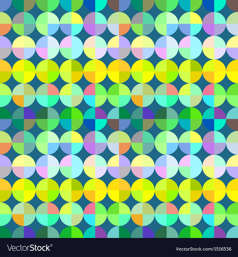 Abstract colorful mosaic circles seamless pattern