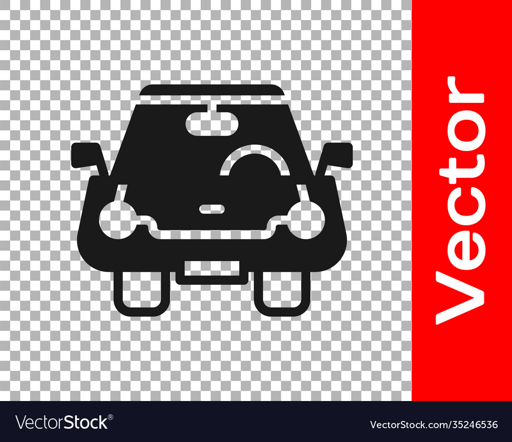 Black car icon isolated on transparent background