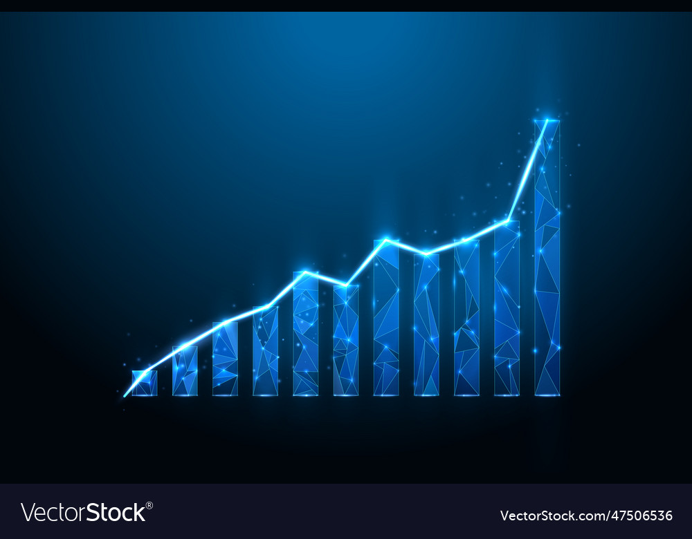 Business strategy digital graph chart increase Vector Image