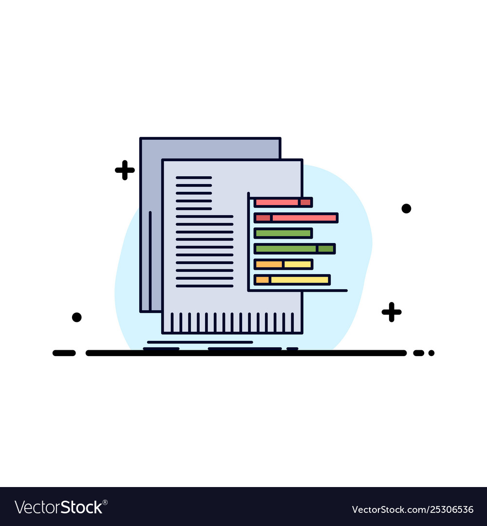 Chart data graph reports valuation flat color icon Vector Image Chart data graph reports valuation flat color icon