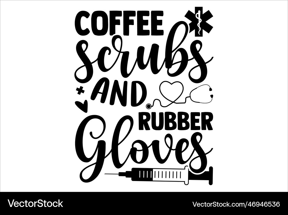 Coffee scrubs and rubber gloves Royalty Free Vector Image