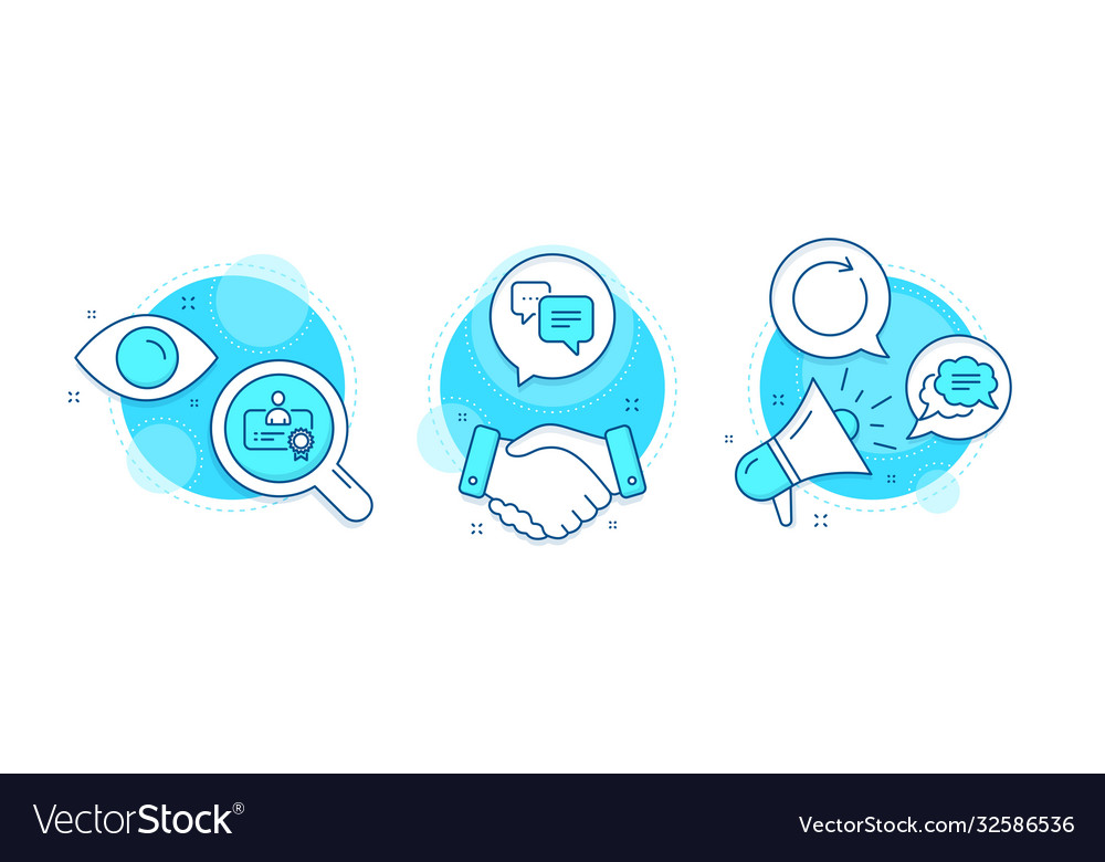 Dots message synchronize and text icons vector image Dots message synchronize and text icons