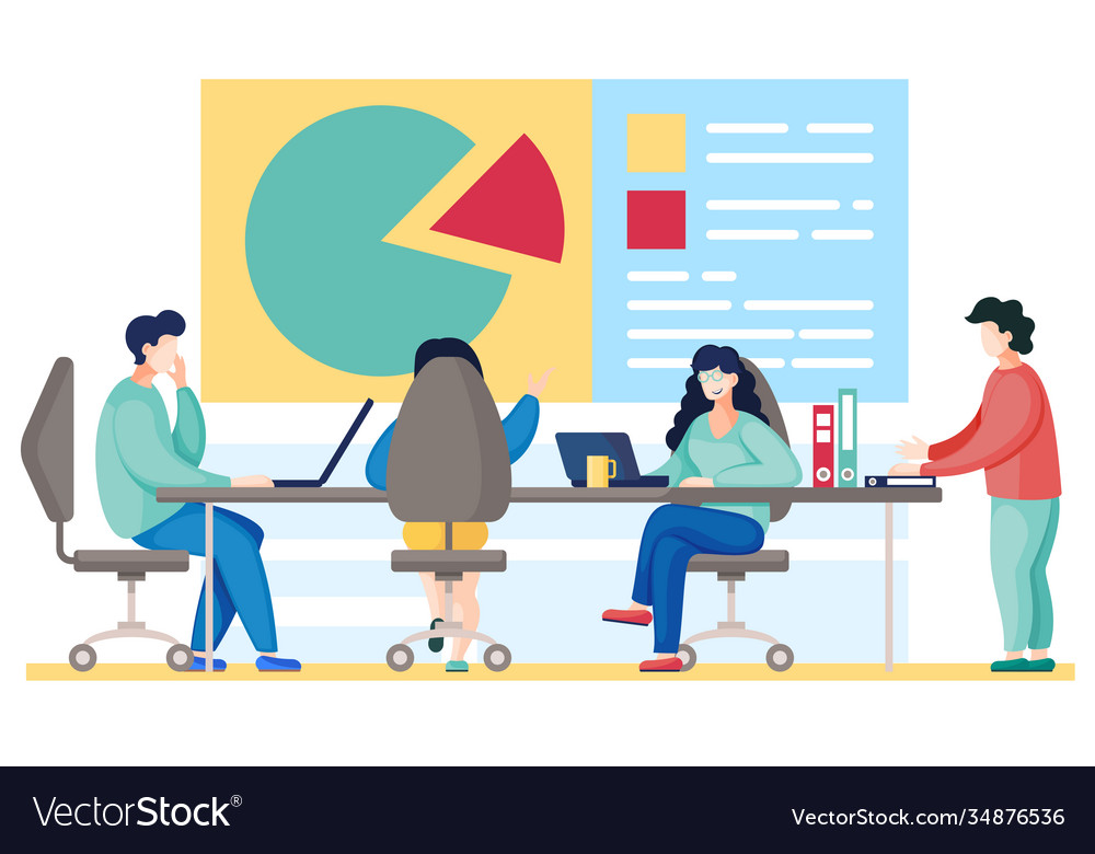 Employees communicate a workplace colleagues Vector Image