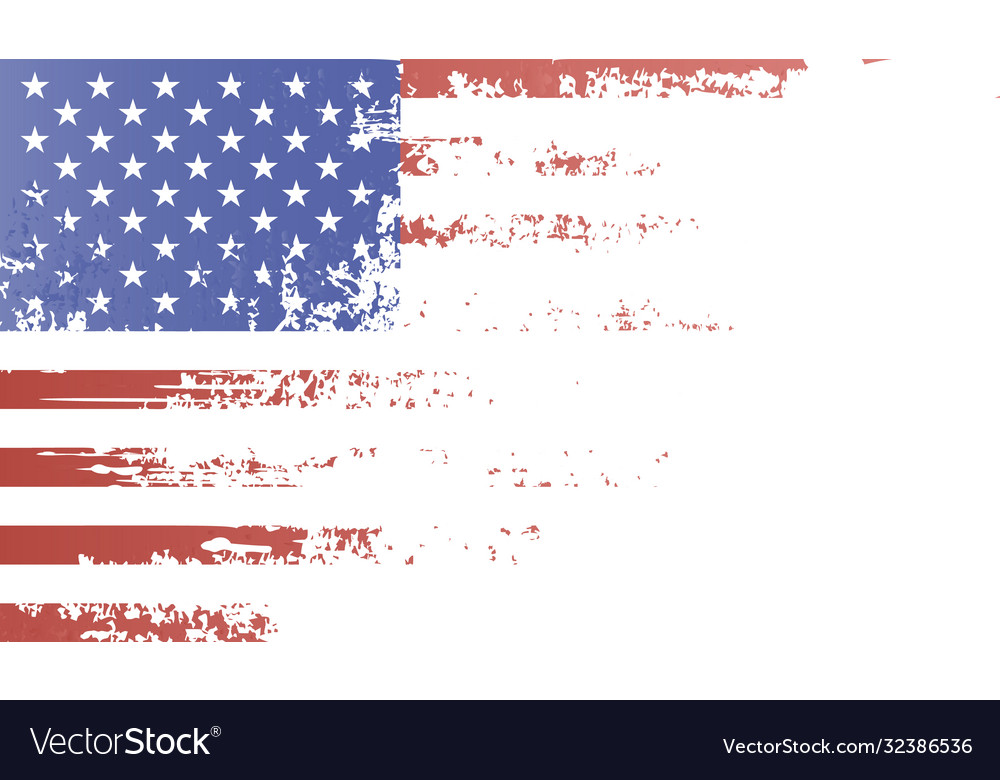 Grunge shabby american flag fragment with place vector image Grunge shabby american flag fragment with place