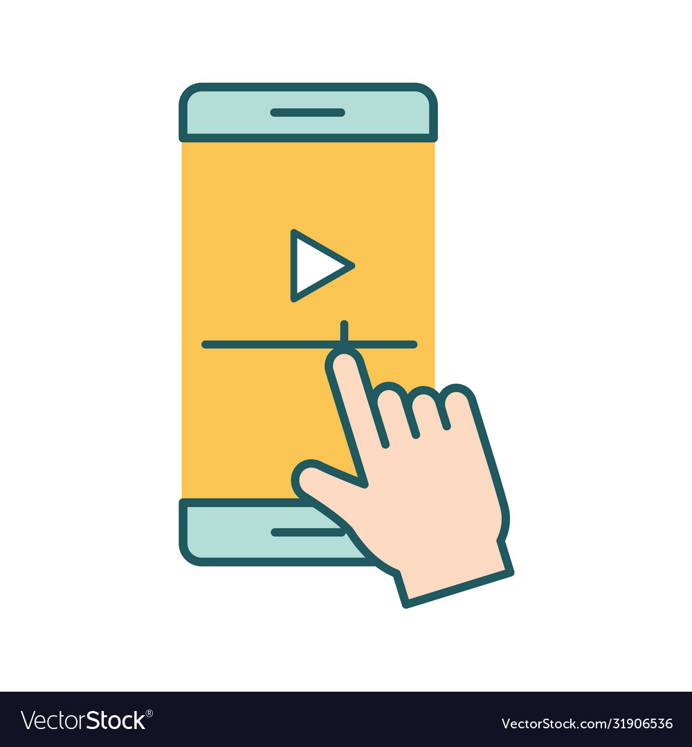 Isolated play on smartphone line and fill style