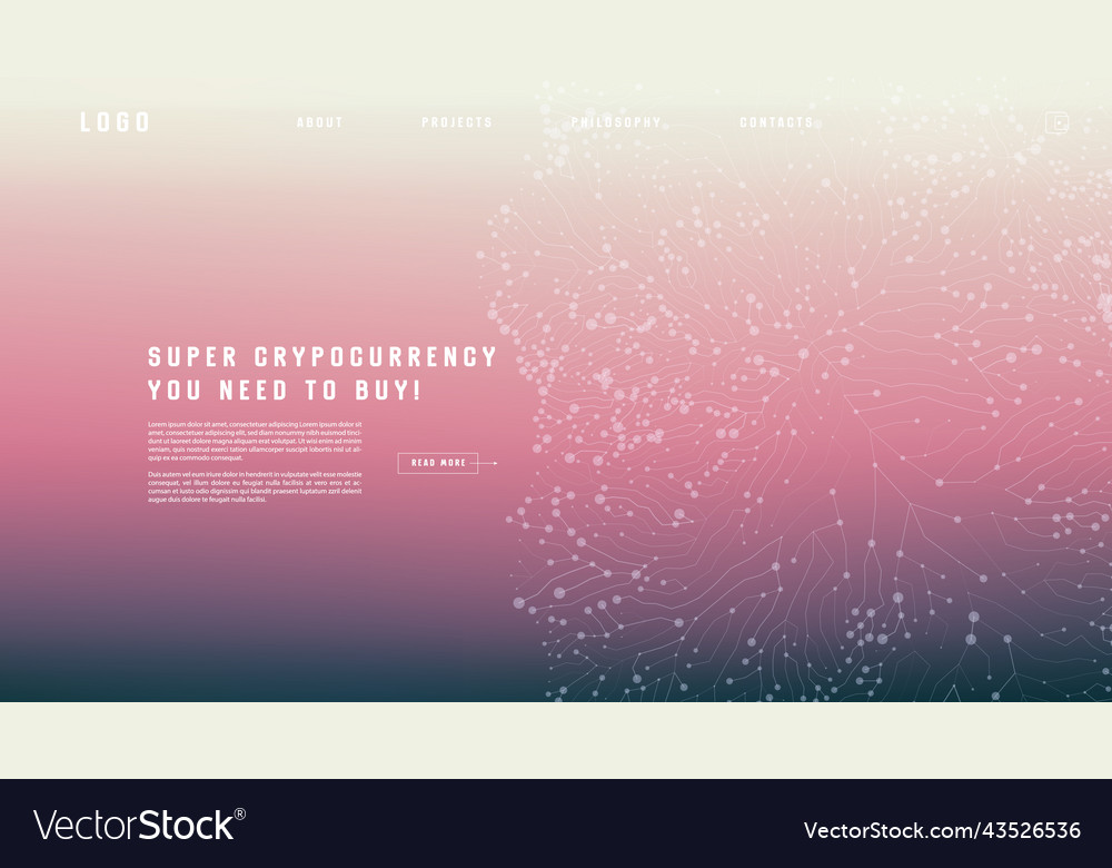 Landing page abstract design with big data vector image Landing page abstract design with big data