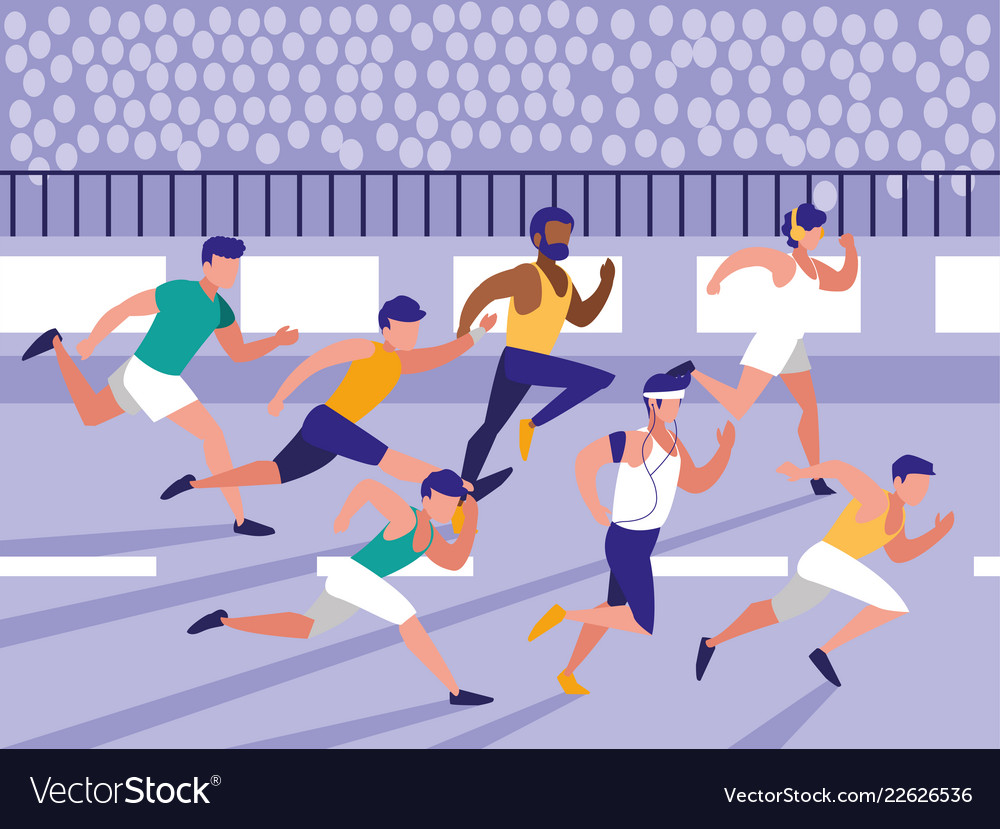 Male Athletics Race Avatar Character Royalty Free Vector