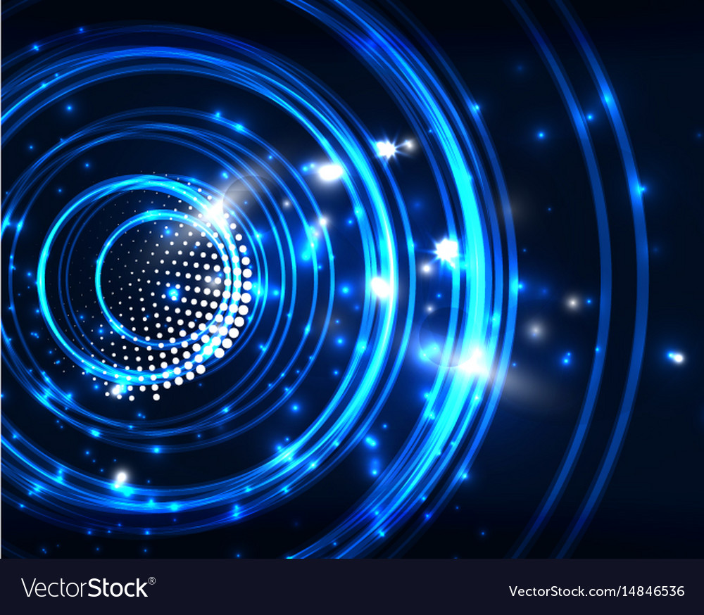 Neon circles abstract background