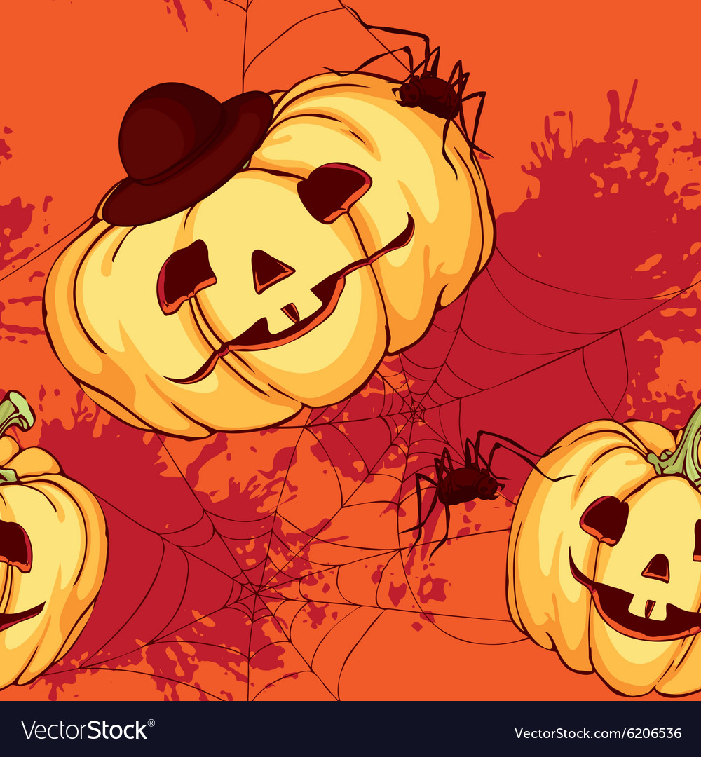 Seamless pattern halloween pumpkin