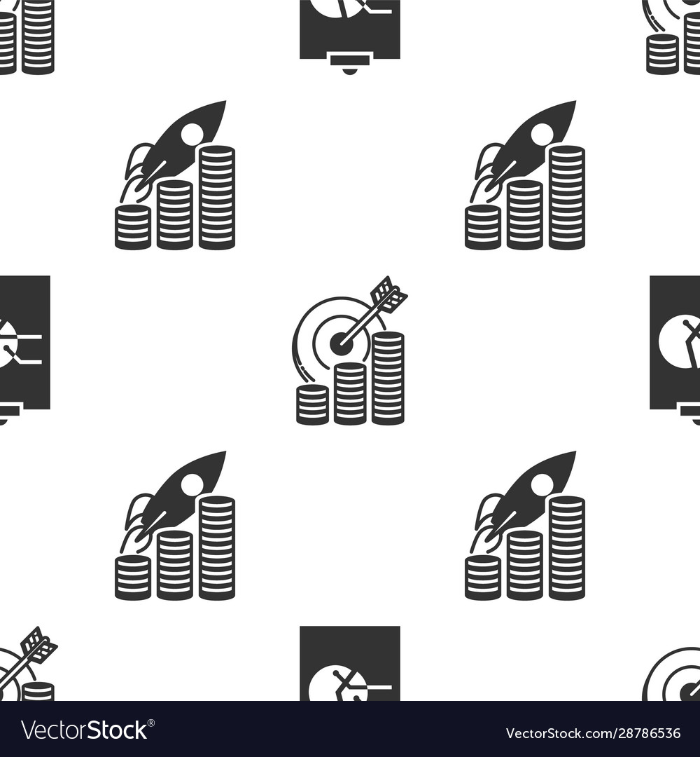 Set clipboard with graph chart target coin Vector Image Set clipboard with graph chart target coin