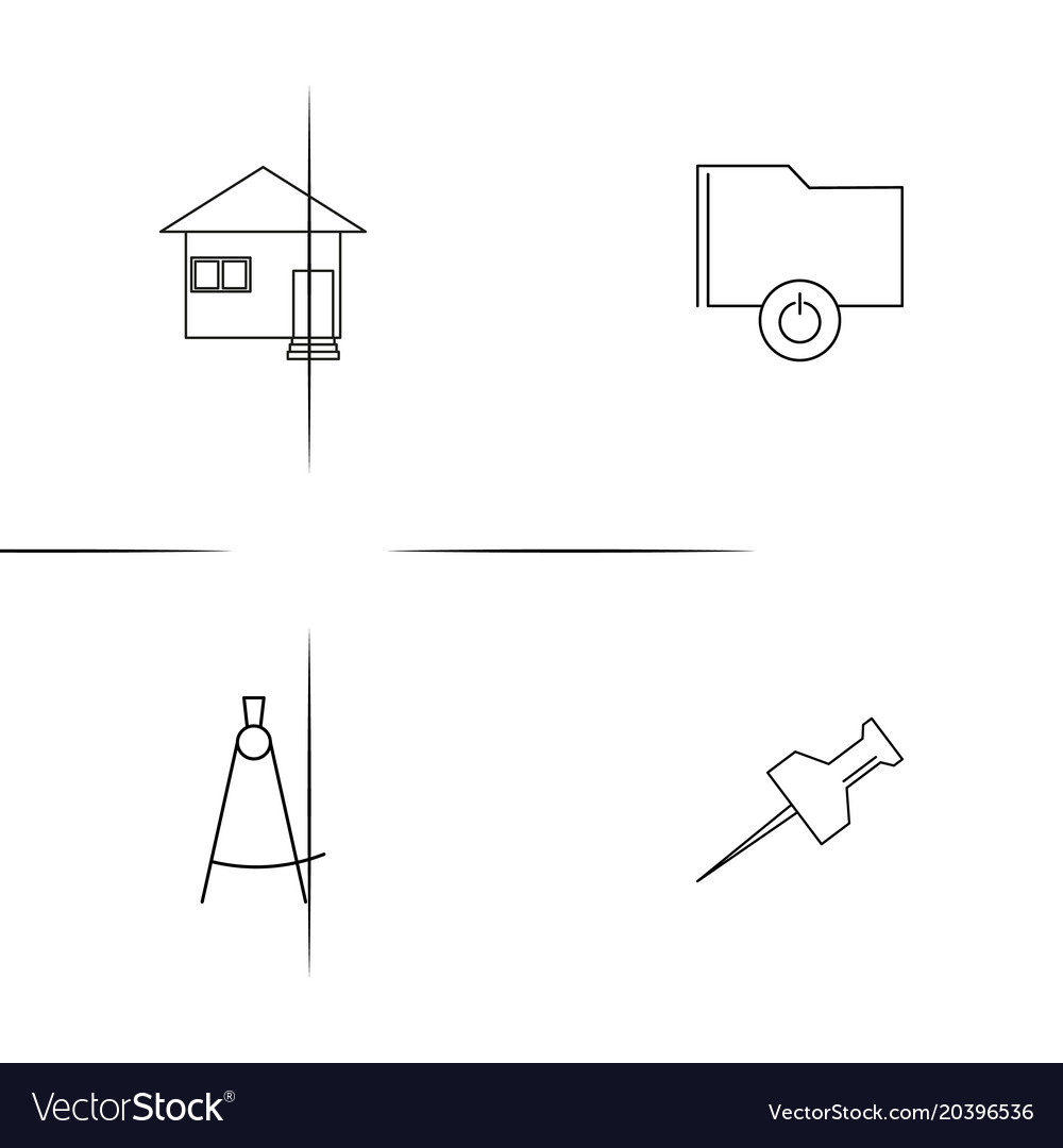 Signs and symbols simple linear icon setsimple
