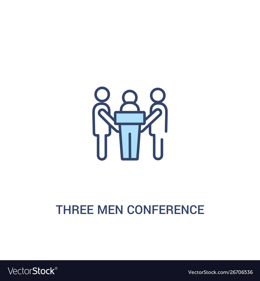 Three men conference concept 2 colored icon