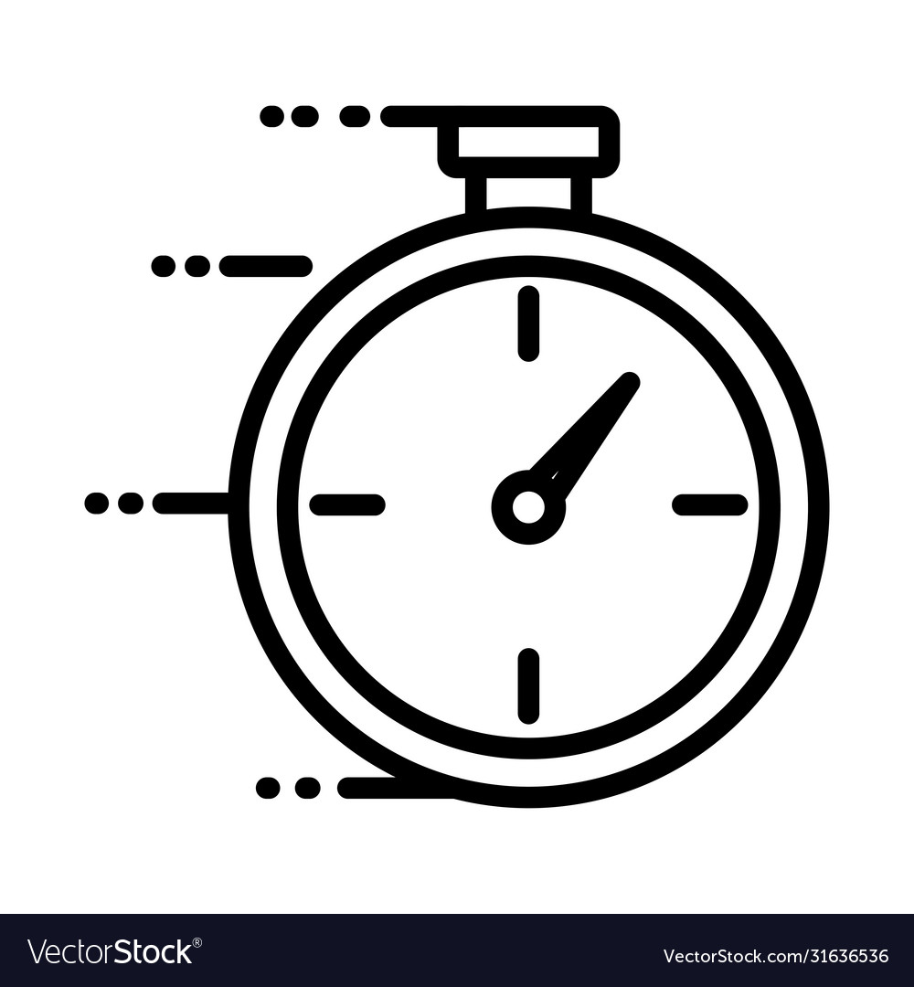 Timer chronometer line style icon vector image Timer chronometer line style icon