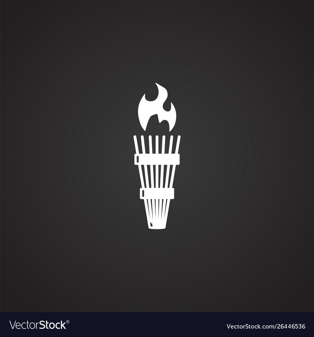 Torch icon on background for graphic and web vector image Torch icon on background for graphic and web