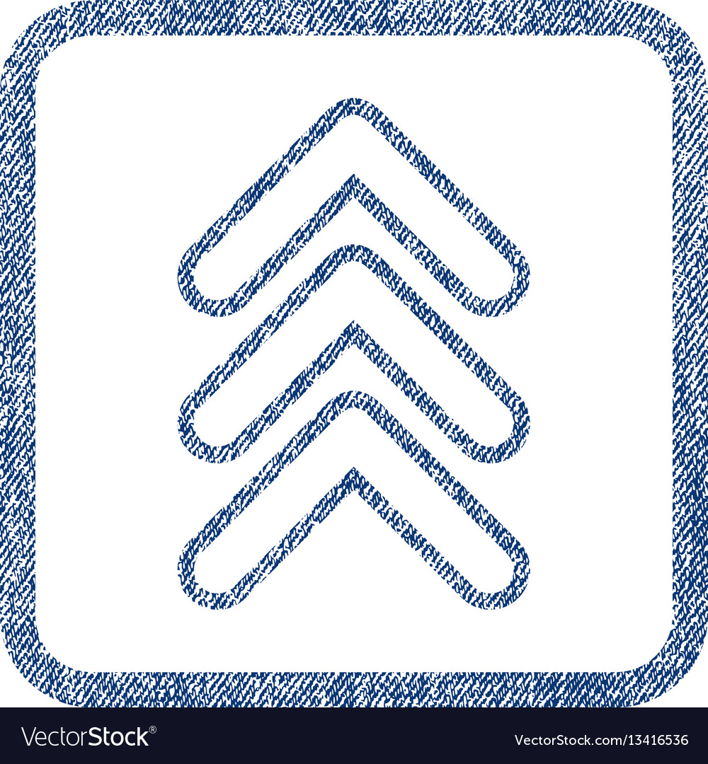 Triple pointer up fabric textured icon vector image Triple pointer up fabric textured icon