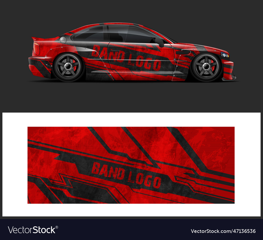 Unique vehicle vinyl branding for car wrap design