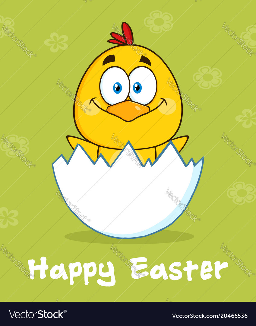 Yellow chick cartoon character Royalty Free Vector Image