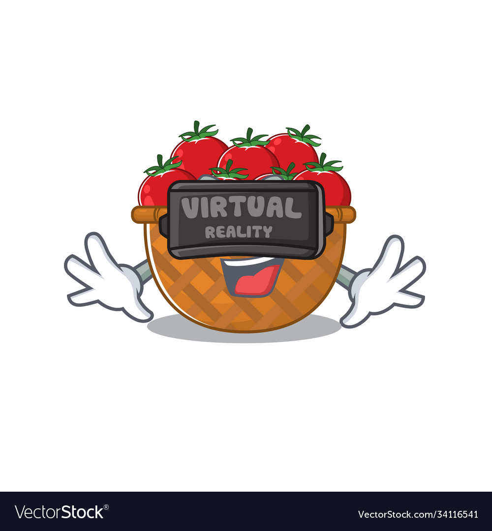 A picture tomato basket character with virtual