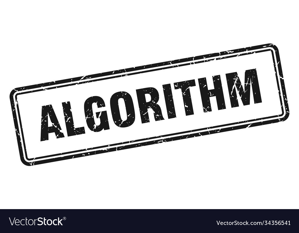 Algorithm stamp square grunge sign on white