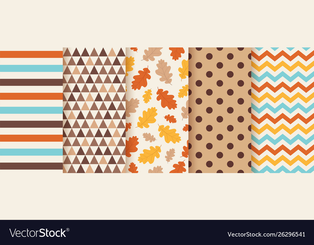 Autumn seamless pattern background with fall Vector Image Autumn seamless pattern background with fall