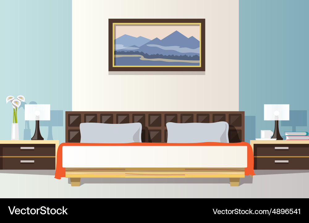 Bedroom Flat Royalty Free Vector Image - VectorStock