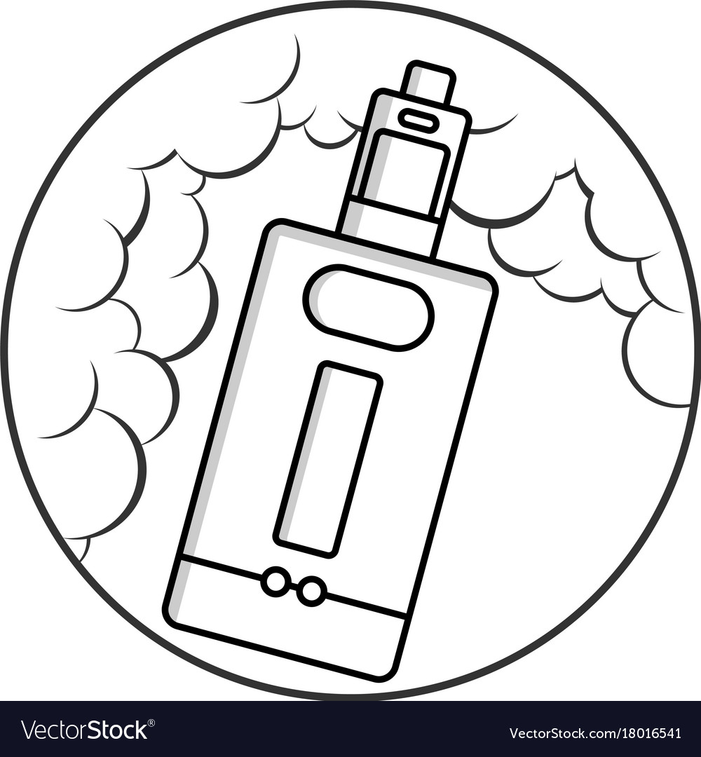 Black and white cartoon electric cigarette Vector Image