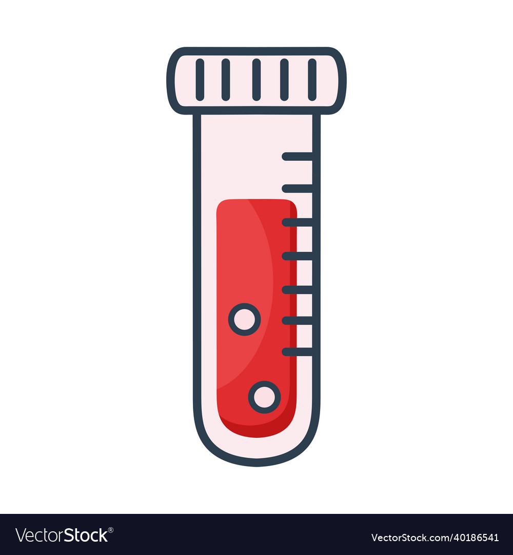 Blood tube test Royalty Free Vector Image - VectorStock