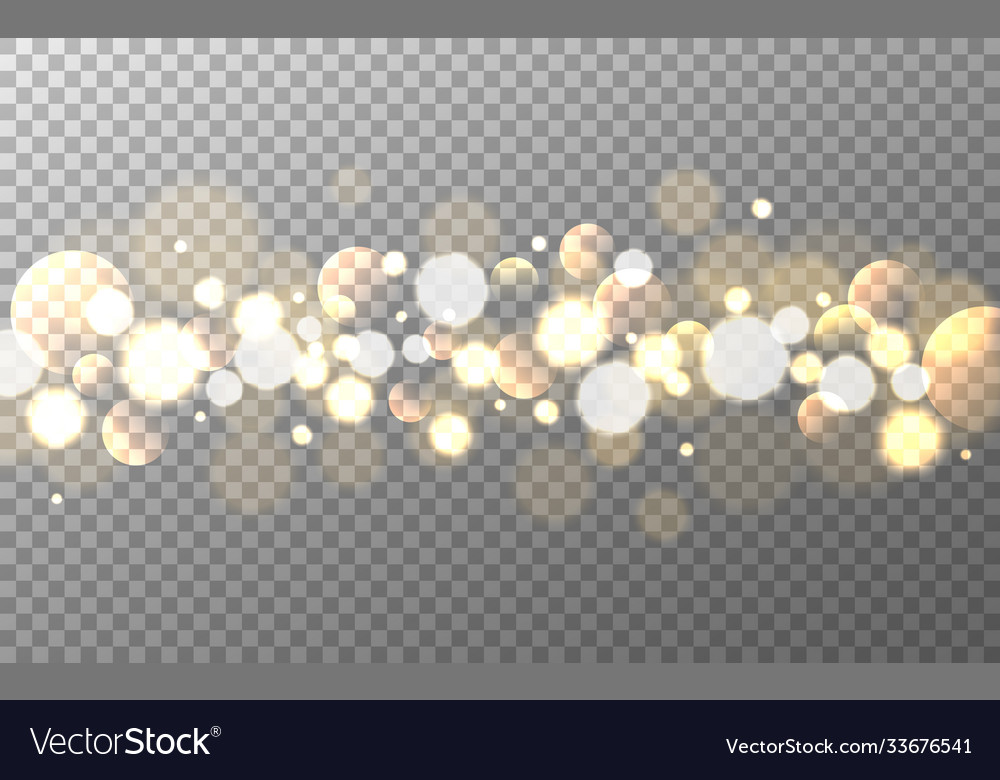 Bokeh gold on transparent background soft vector image Bokeh gold on transparent background soft