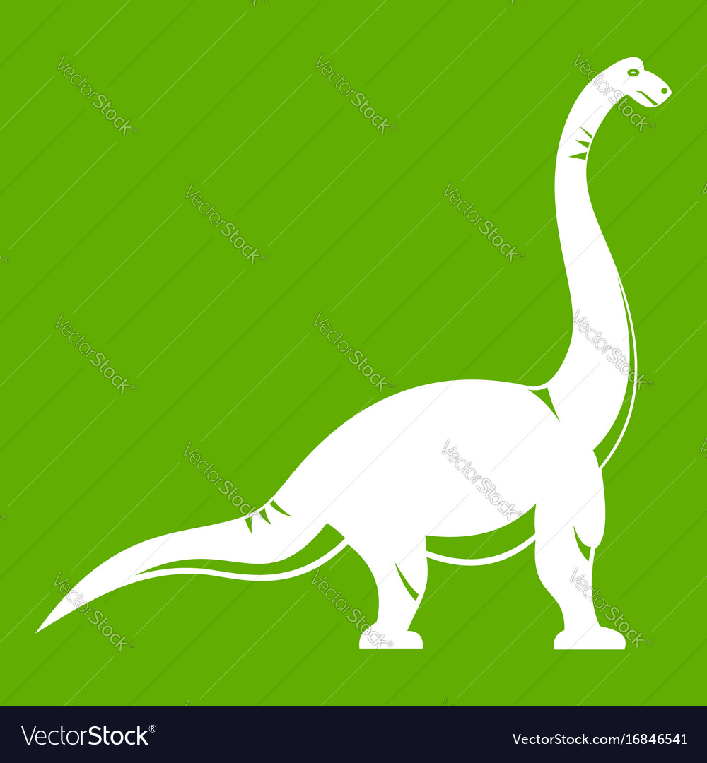 Brachiosaurus Dinosaur Icon Green Royalty Free Vector Image