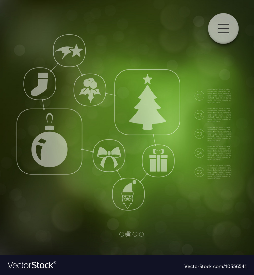 Christmas infographic with unfocused background