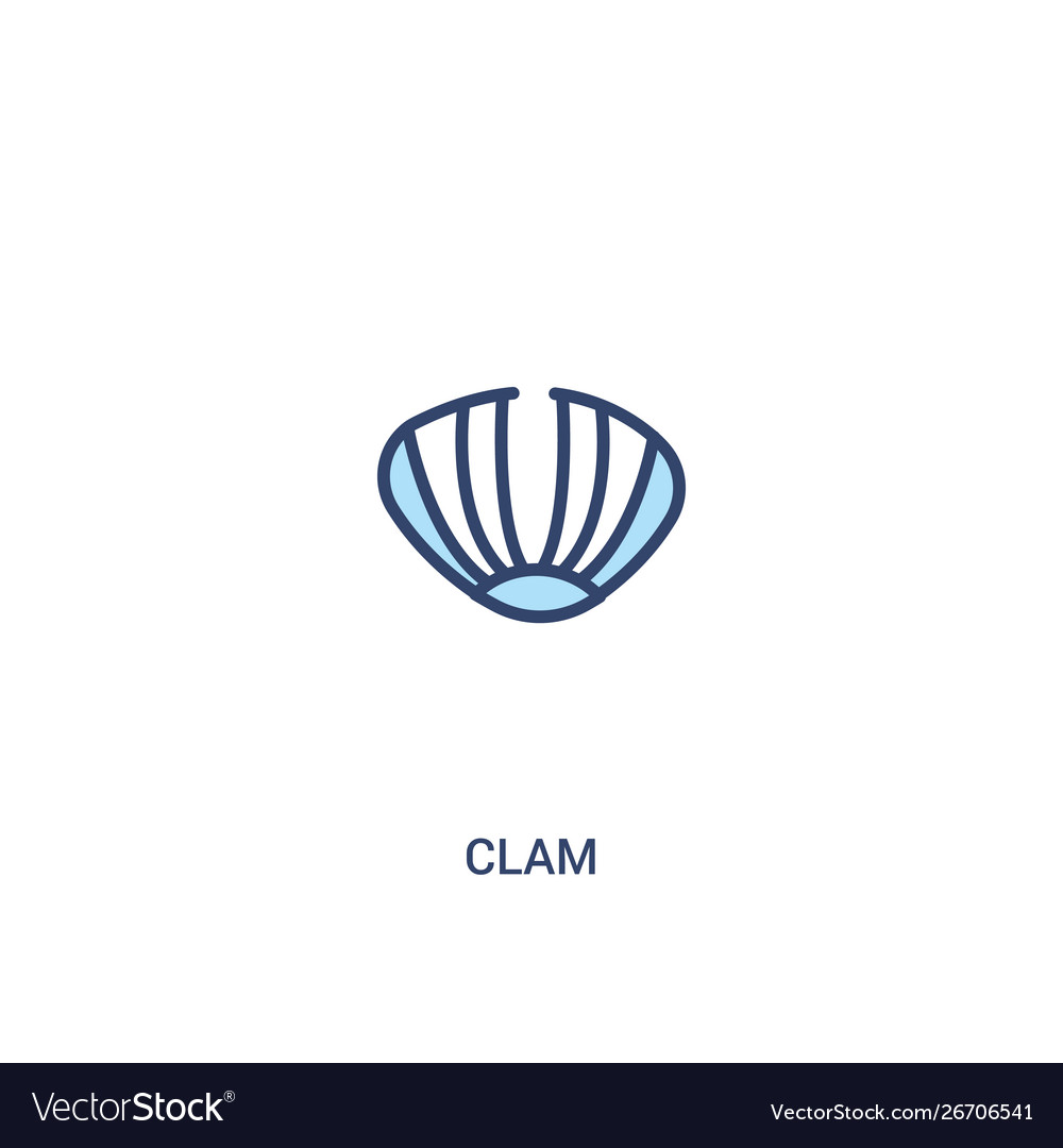 Clam concept 2 colored icon simple line element vector image Clam concept 2 colored icon simple line element
